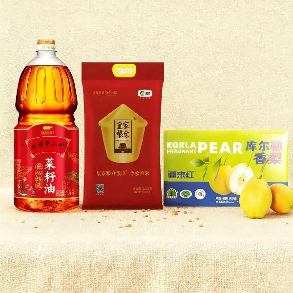 金龙鱼菜籽油1.5L+中粮苏软香2.5kg+百果园香梨