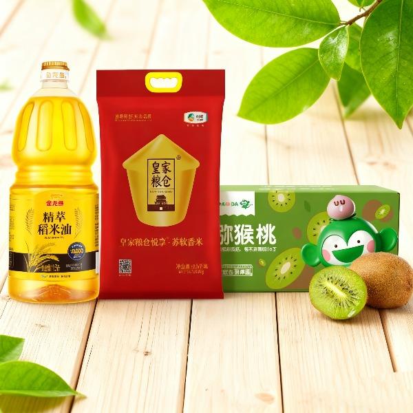 金龙鱼稻米油1.5L+中粮苏软香2.5kg+百果园徐香猕猴桃