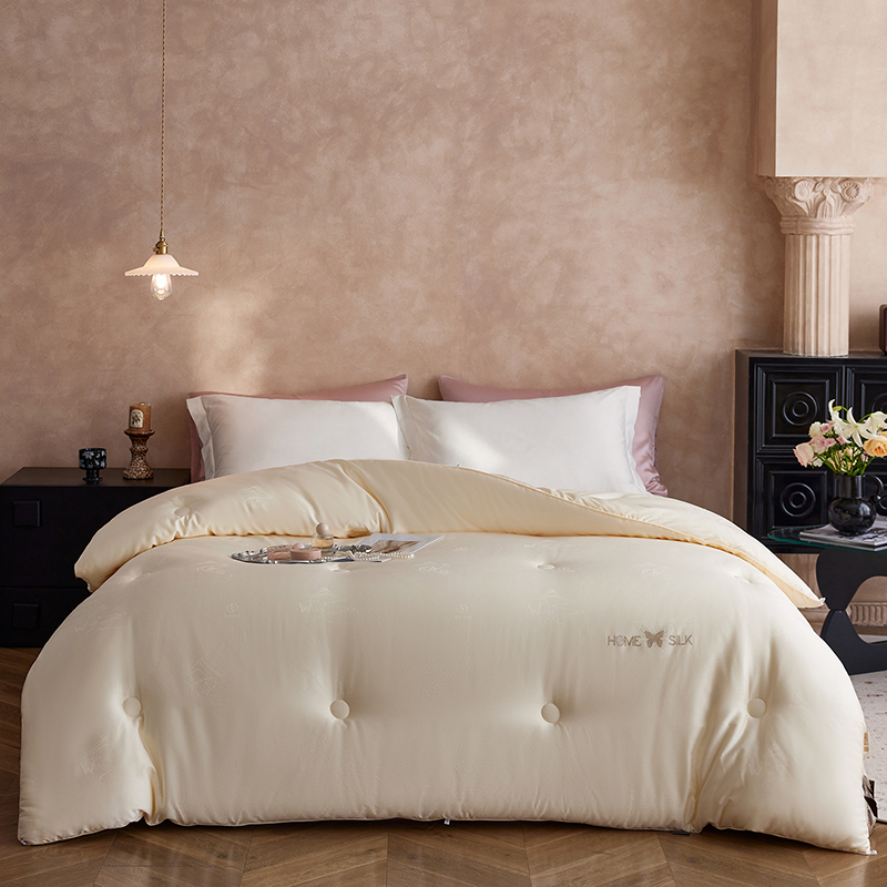 百丽安娜天丝蚕丝蛋白提花被-香槟金