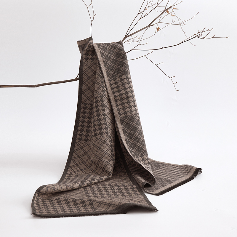 法国啄木鸟千鸟格气质围巾ZWJ-00002