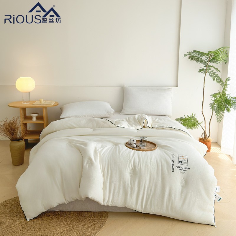 蕊丝坊家纺超柔水洗棉多爱大豆秋冬被150*200cm5斤