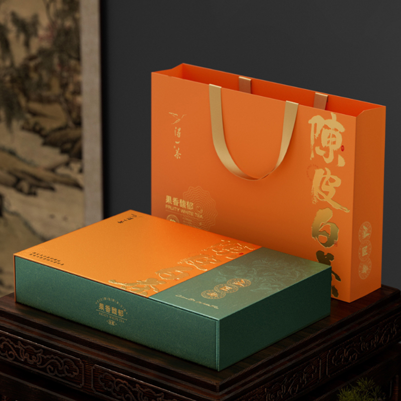 得一茶陈皮白茶饼干茶200g礼盒