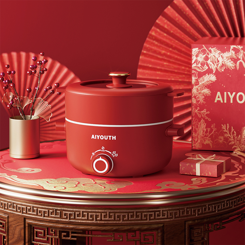 艾青春3L电火锅AI-HG309大红色