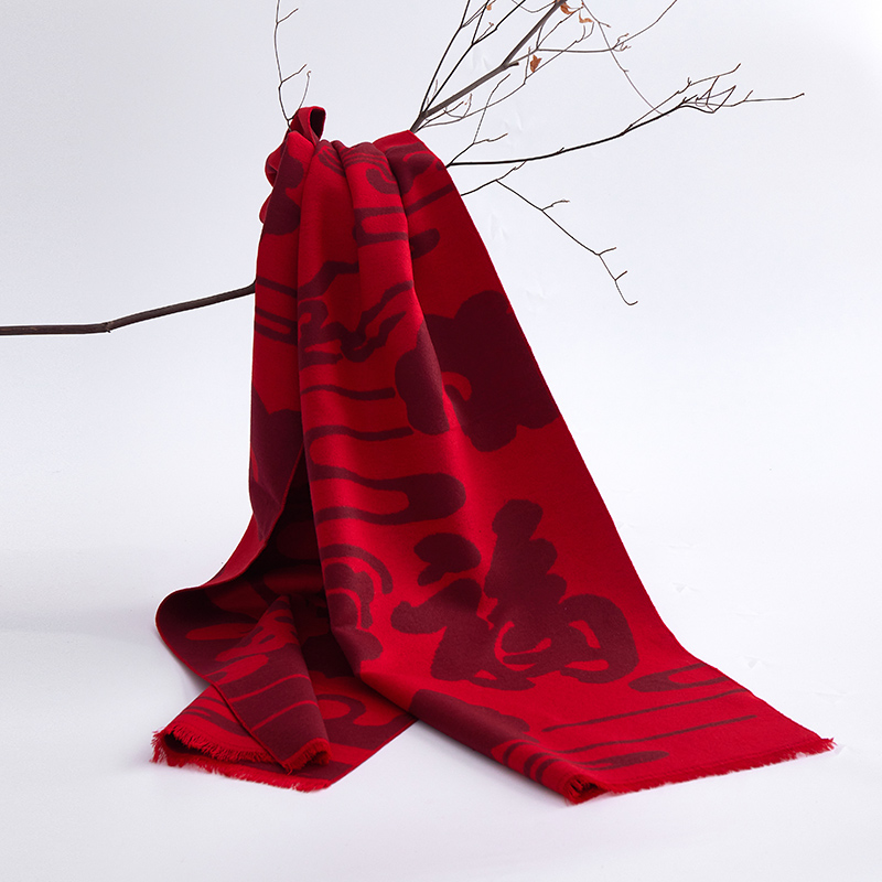 法国啄木鸟中国红围巾ZWJ-00001