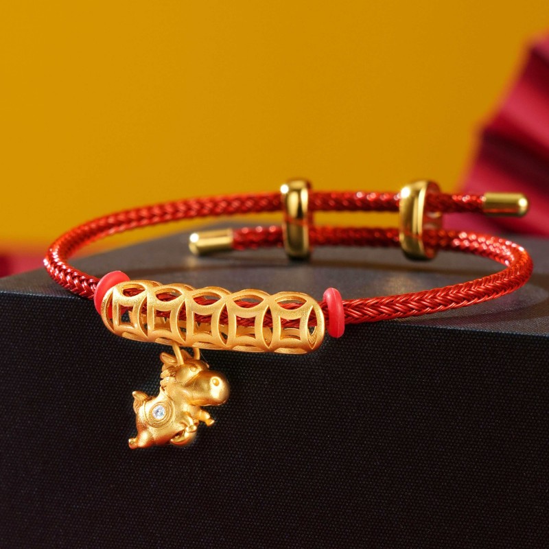 聚运鑫马年文创新品黄金马上钻钱手串