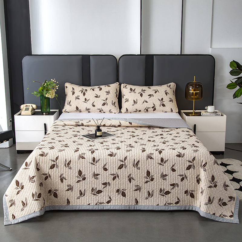 花花公子-家纺-水洗亚麻可铺可盖多功能床盖