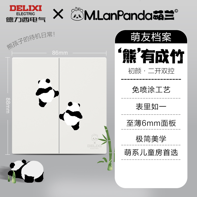 德力西电气CD295初颜系列二位双控开关