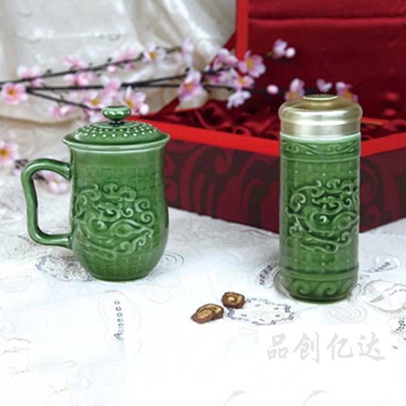 商务瓷器-随身杯绿釉