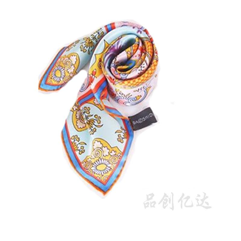 丝巾领带-格桑花瓷桑蚕丝素绉缎丝巾