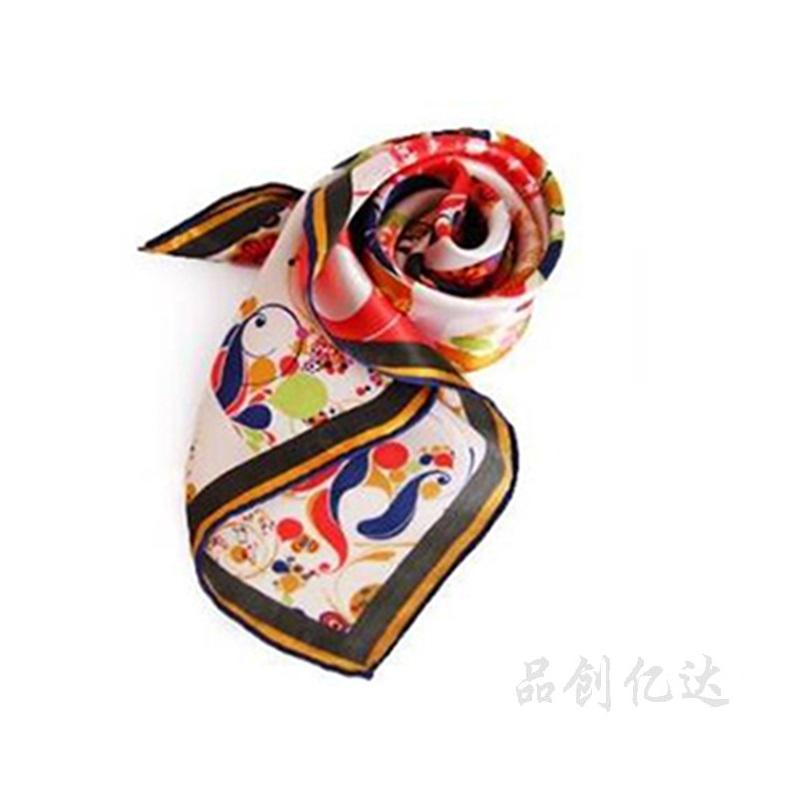 丝巾领带-彩色的故事桑蚕丝素绉缎丝巾