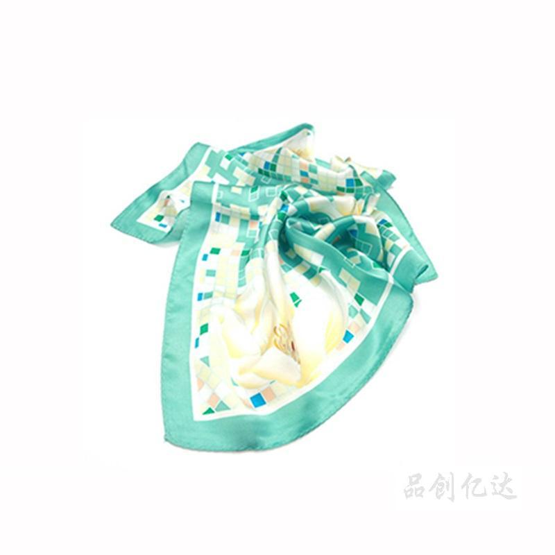 丝巾领带-桑蚕丝印花小方巾XFJ01