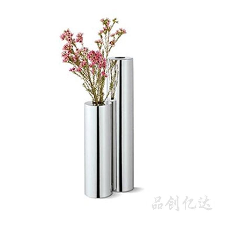 装饰花瓶-不锈钢镜面抛光底座花瓶S