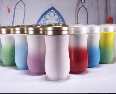 商务瓷器-活瓷杯 甜心单层380随身杯家用带盖陶瓷杯子 创意水杯茶杯