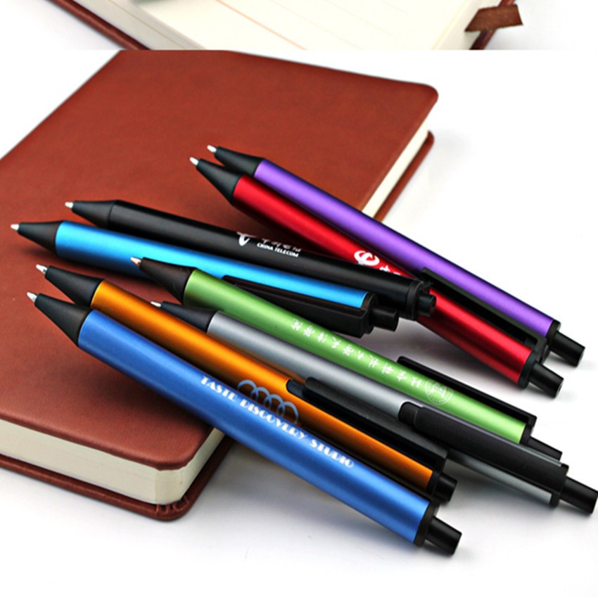 广告笔-按动式喷漆中性笔可定制印刷
