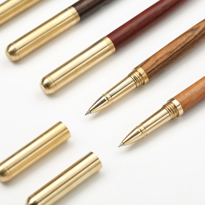 文创套装定制-红木中性笔 商务创意礼品笔木制签字笔木金属笔