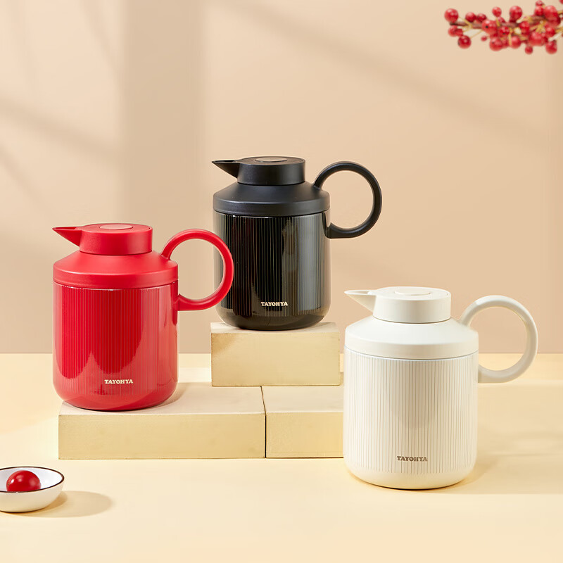 多样屋鎏金雅颂耳廓壶-800ml-米色或黑色