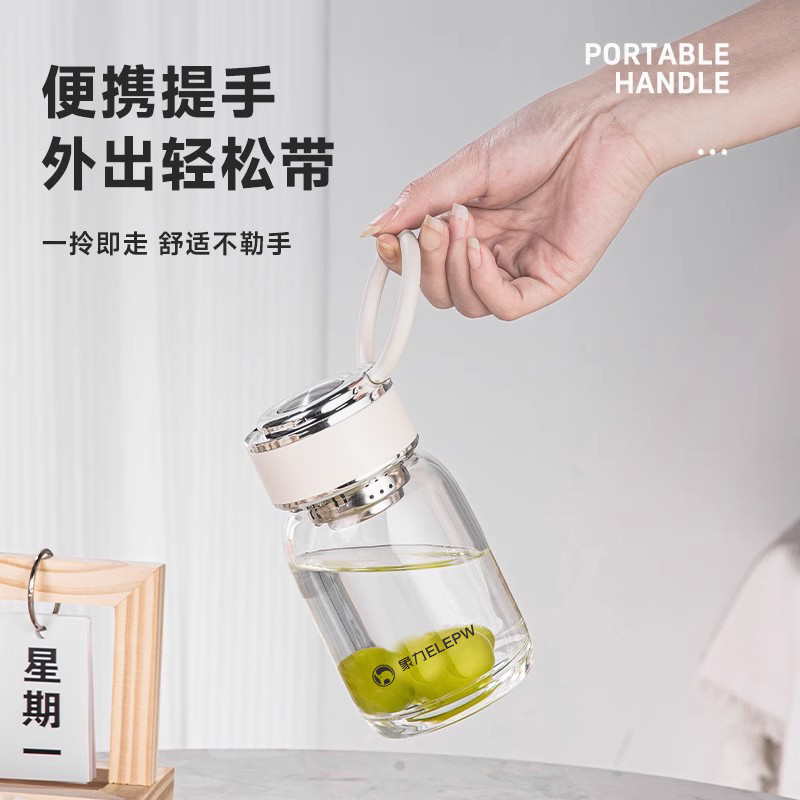 象力胖達提環玻璃杯XL1215T-380