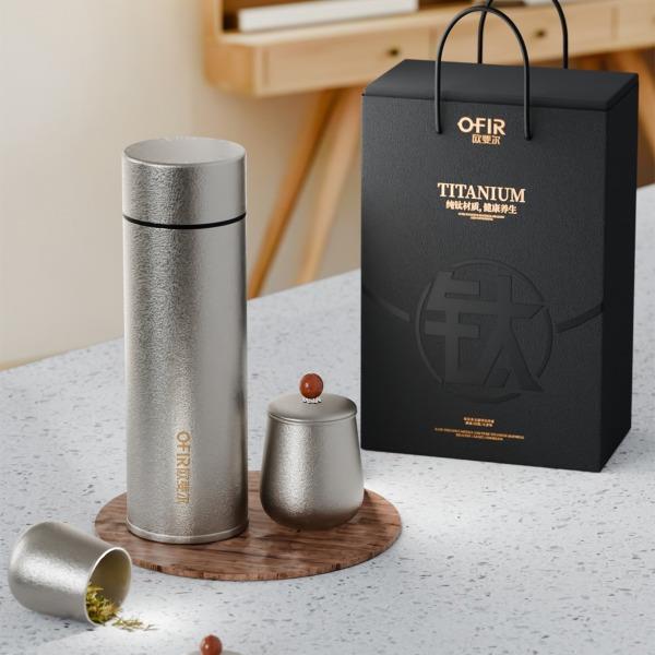 OFIR歐斐爾錦圖鈦杯套裝OFR202-480（內外純鈦）