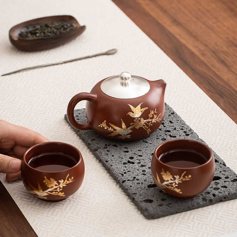 金镶玉郑文强金雀送福一壶两杯
