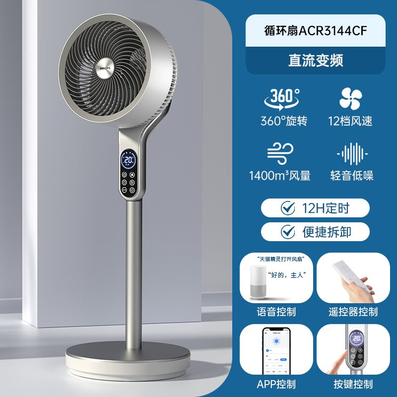 飛利浦空氣循環扇電風扇落地立式遙控/定時ACR3144CF