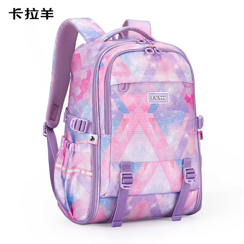 卡拉羊大容量超輕機能雙肩包TX5113丁香紫天空之城