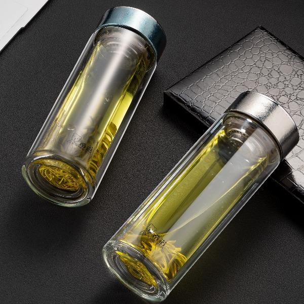 希诺钛盖双层玻璃杯XN-T623