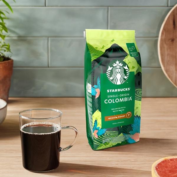 星巴克精品烘焙咖啡豆哥伦比亚200g中度烘焙黑咖啡
