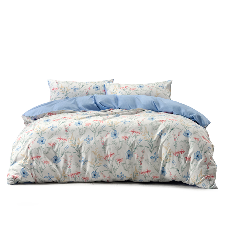水星家纺全涤四件套蓝韵花影200*230cm