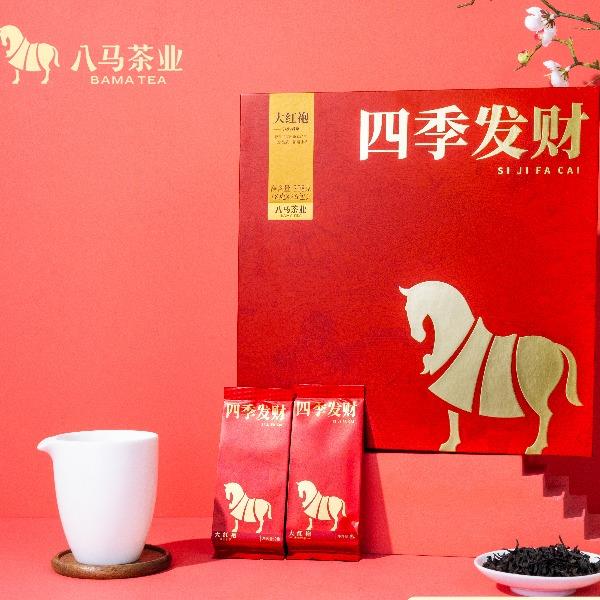 八马四季发财大红袍208克