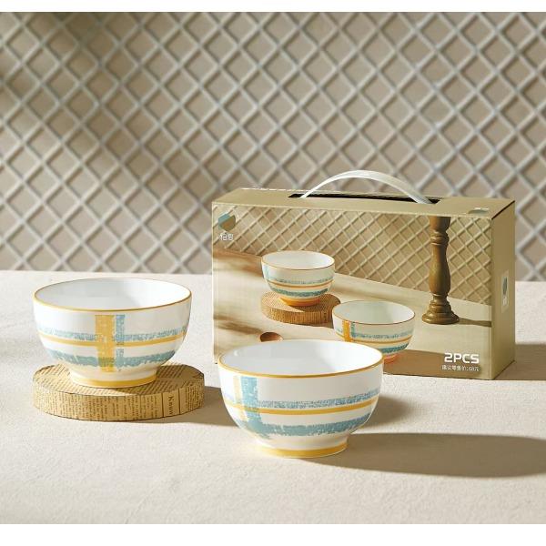 釉夏蓝屿晴格陶瓷餐具两件套Y-LY/L2