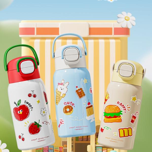 草莓生活0109小学生水杯男孩杯子带盖儿童保温杯316食品级