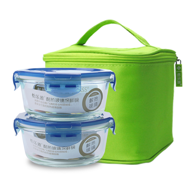 （怡乐雅）高硼硅玻璃保鲜盒两件套YLYTR369