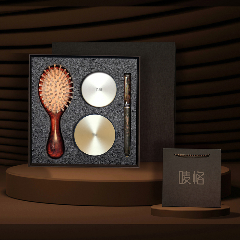 【唛恪】轻奢羊角梳子+香熏炉二件+檀木水笔
