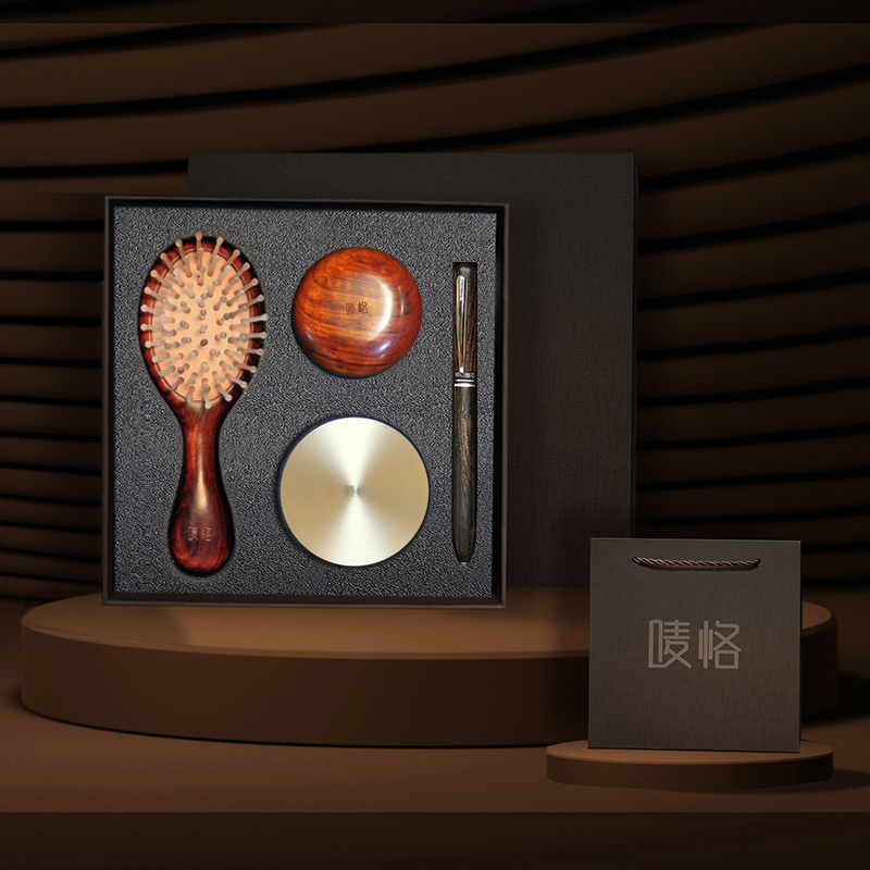 【唛恪】气垫羊角梳+圆梦按摩梳+香熏炉二件+檀木水笔