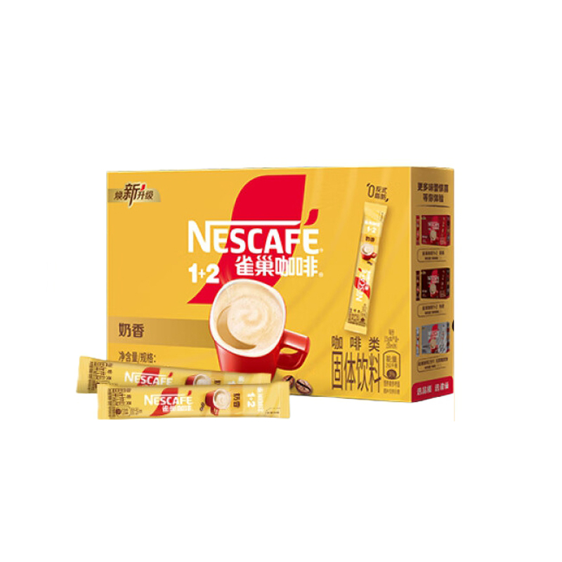 雀巢速溶咖啡1+2奶香速溶三合一冲调饮品30条450g盒装