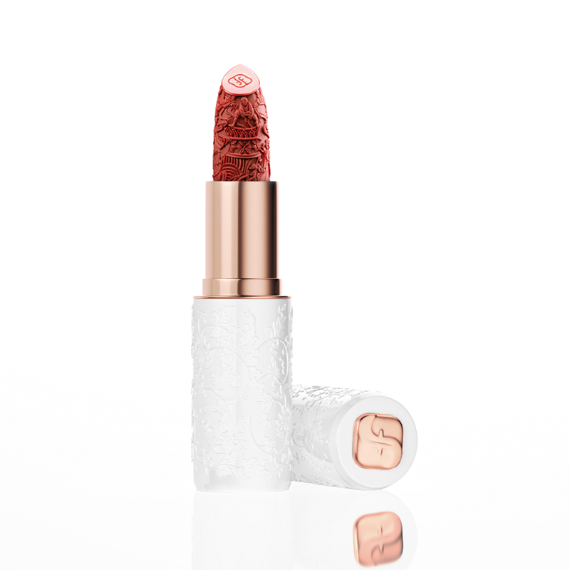 花西子花露玲珑陶瓷口红-油溶樱花版-M212柿红锦-3.5g