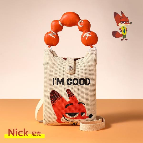 迪士尼多巴胺针织斜挎包手机包手提包百搭迷你单肩包B25331