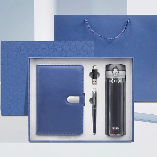 东方韵&EPOT膳魔师保温杯A5搭扣硬皮笔记本U盘笔套装