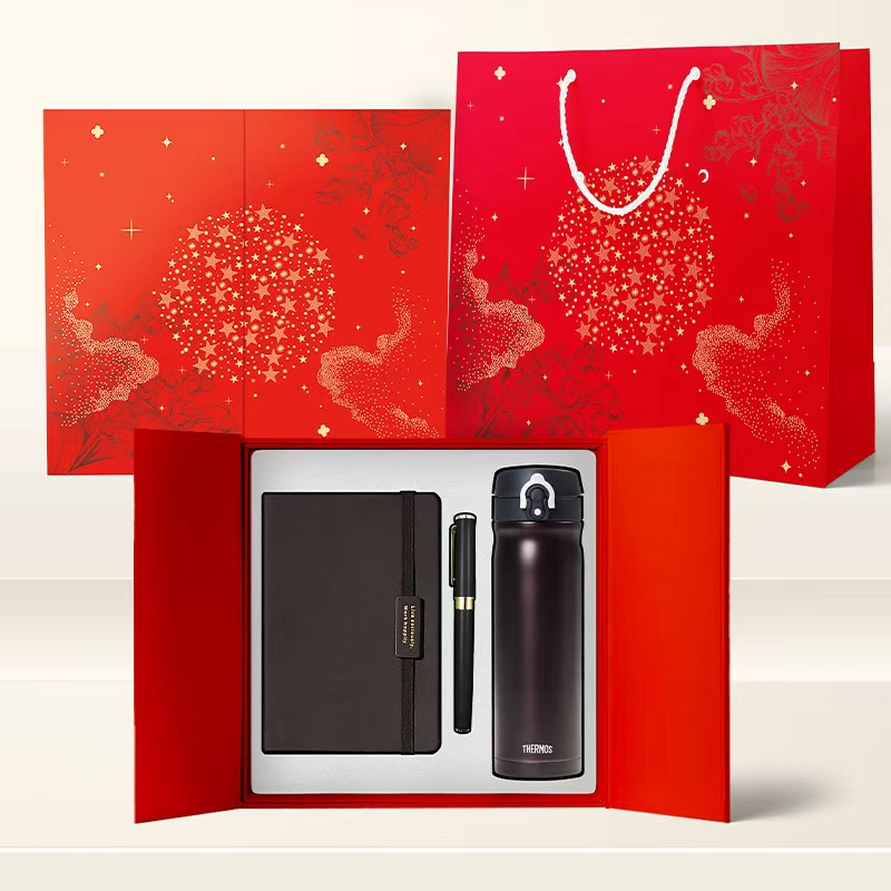 膳魔师THERMOS不锈钢保温杯礼盒红色