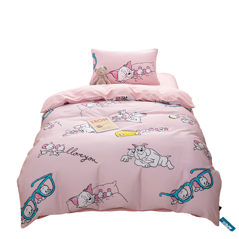 TomandJerry纯棉四件套-粉色馨梦轻奢床上用品送礼