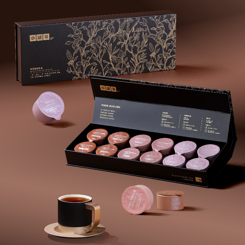 小罐茶-好运连连特级组合茶叶大红袍滇红茶礼盒套装48g金骏眉