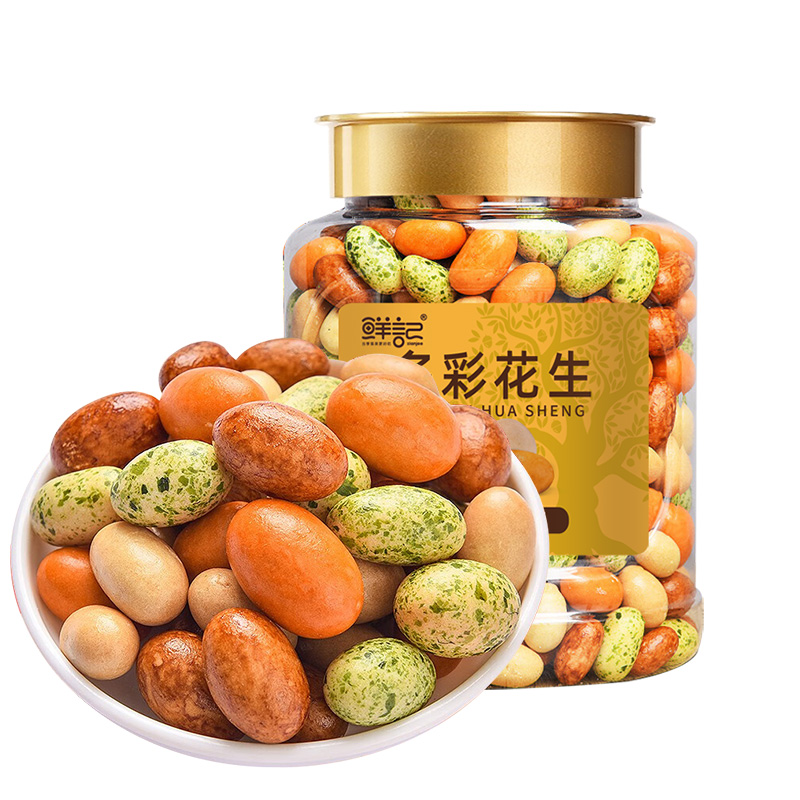鲜记多彩花生298g（博士帽罐装）