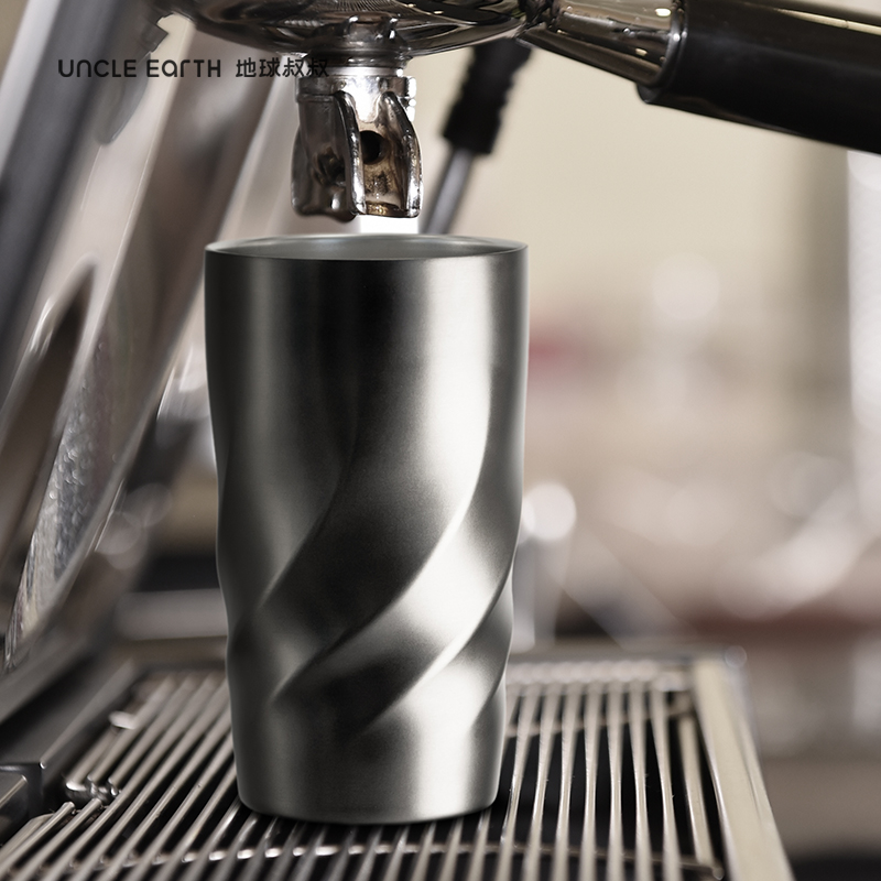 地球叔叔：食品级环保不锈钢真空漩涡咖啡杯400ML