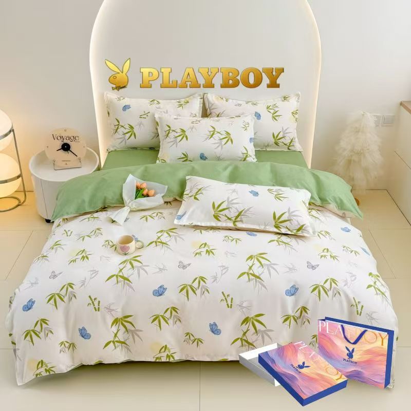 花花公子-家纺-生态磨毛加密四件套-蝶梦