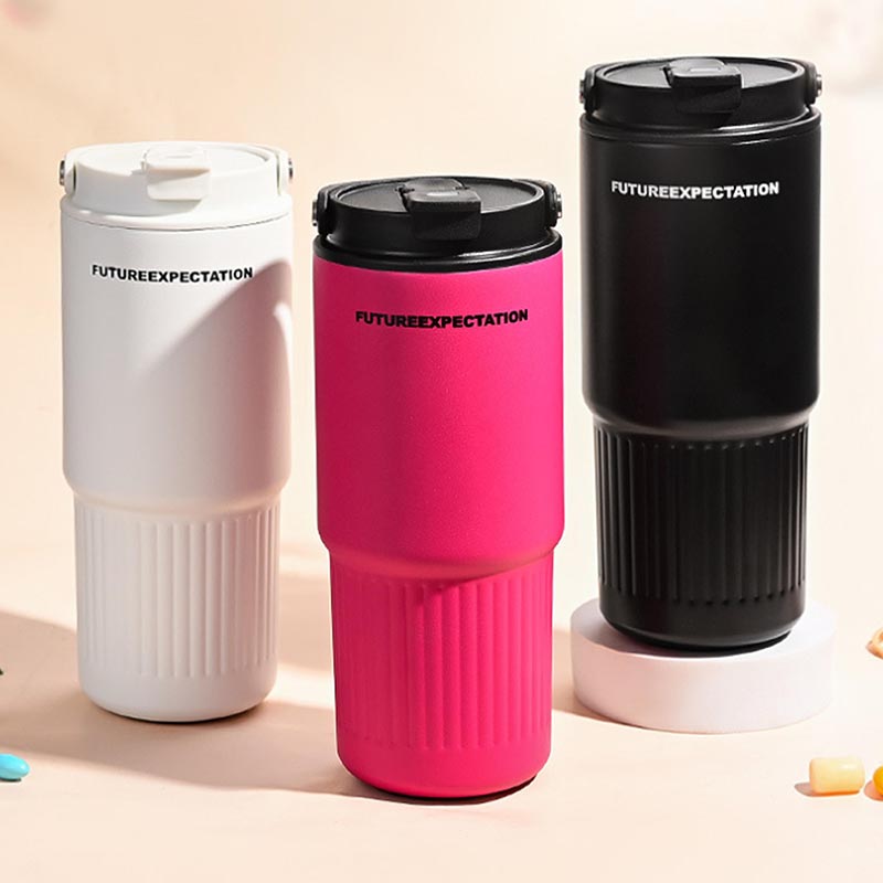 爱依瑞斯ARIS提手竖纹车载杯玫红色KF-750A