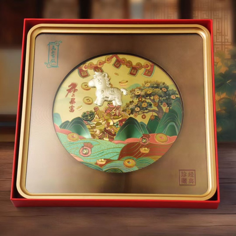 聚运鑫开门红马上有钱摆件