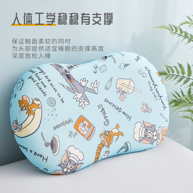 TomandJerry猫肚枕-蓝色成人学生宿舍睡觉专用枕