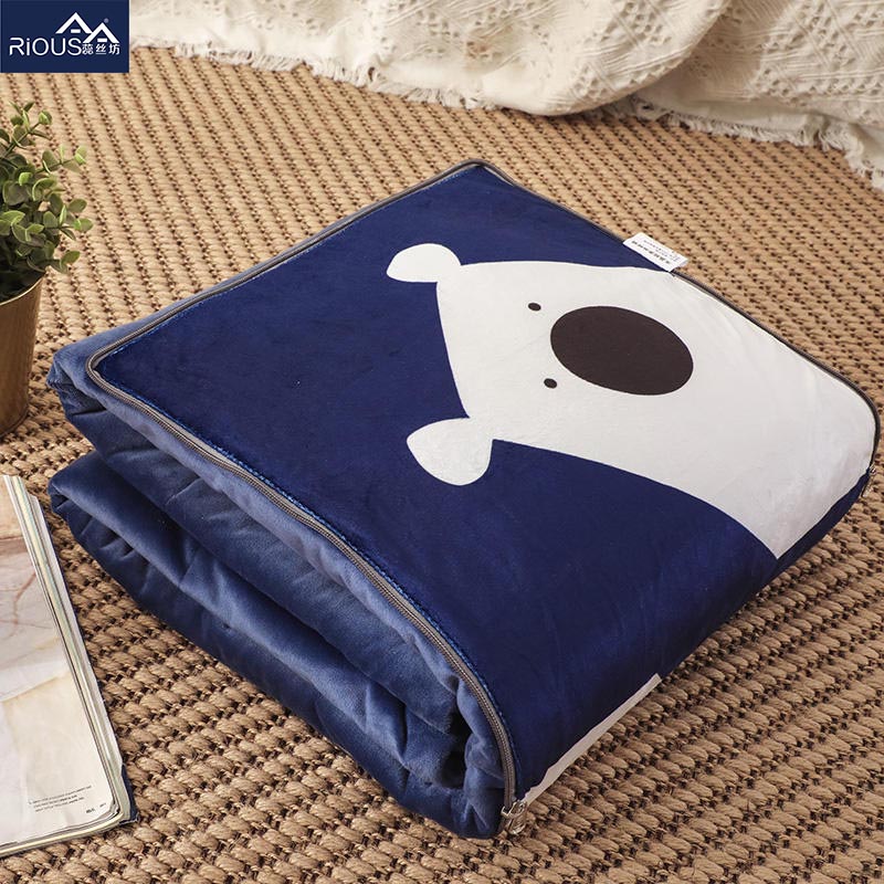 蕊丝坊家纺3D宝宝绒抱枕被车载客厅多用途抱枕被