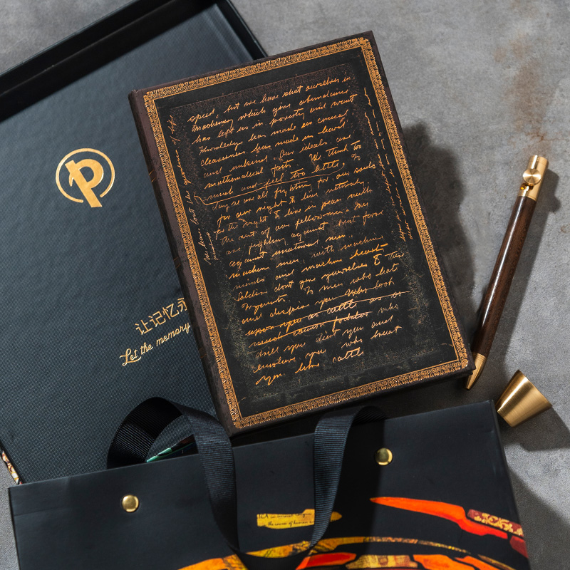卓别林手稿木杆水性笔笔记本套装礼盒