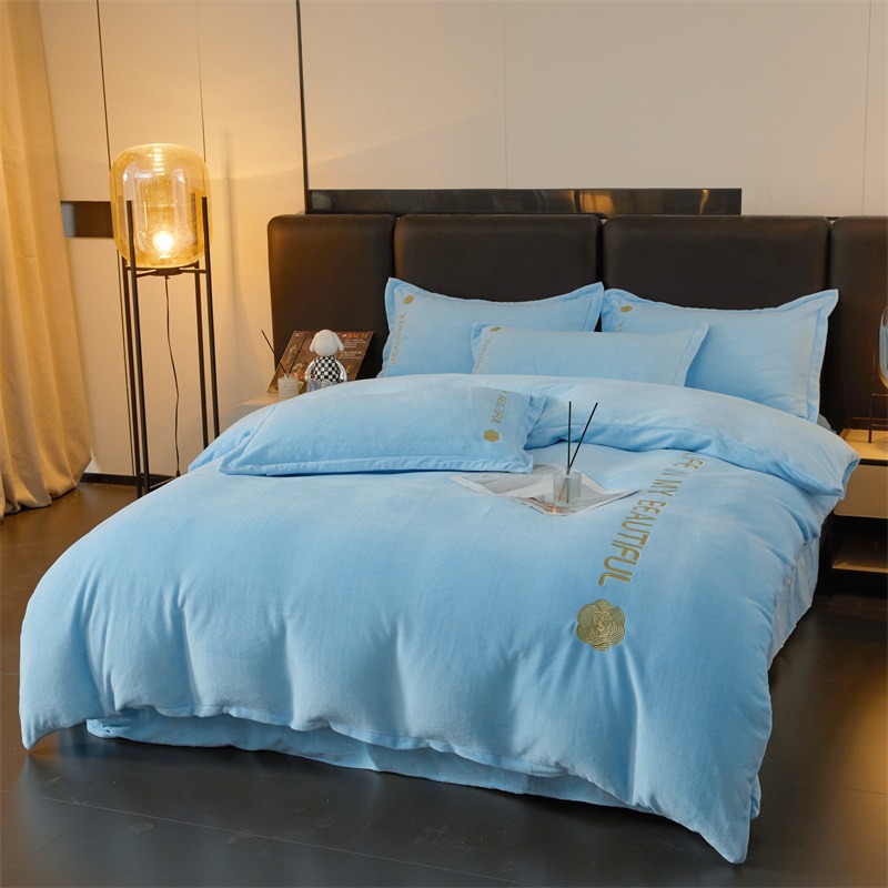 生活元素牛奶绒四件套（天空蓝）SM-142R